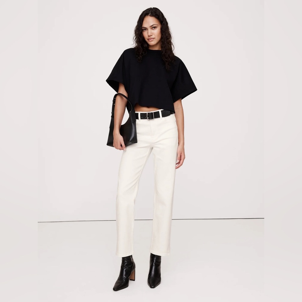 NWT! Banana Republic White High-Rise Straight Ankle Jean - Size 31 🖤 713485